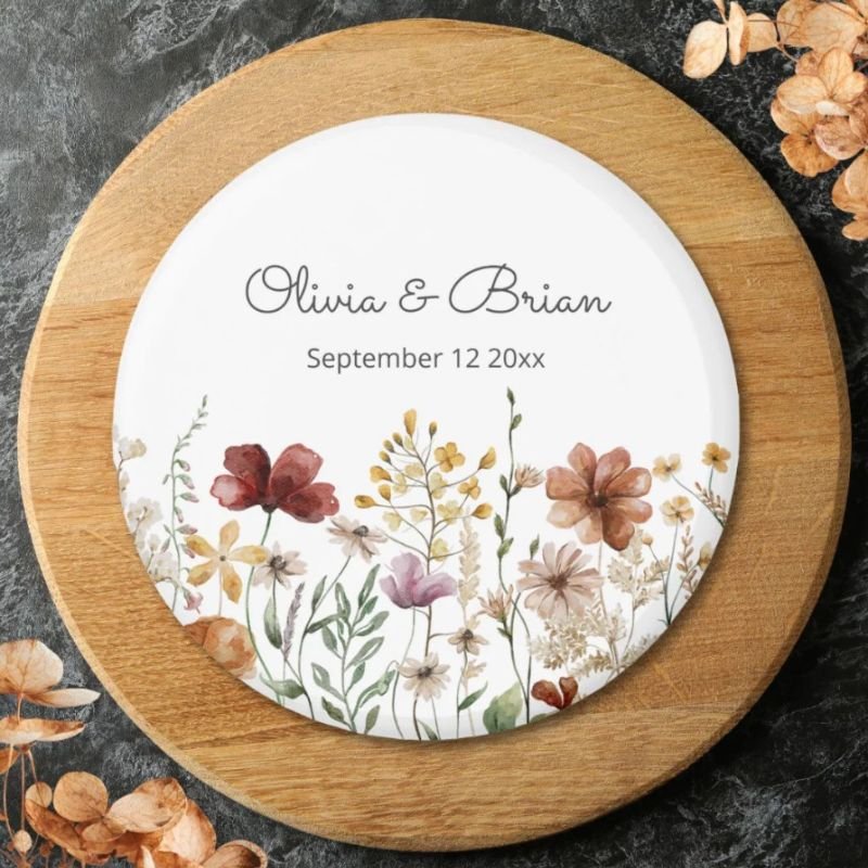 Personalized Watercolor Wildflower Pretty Floral Magnet