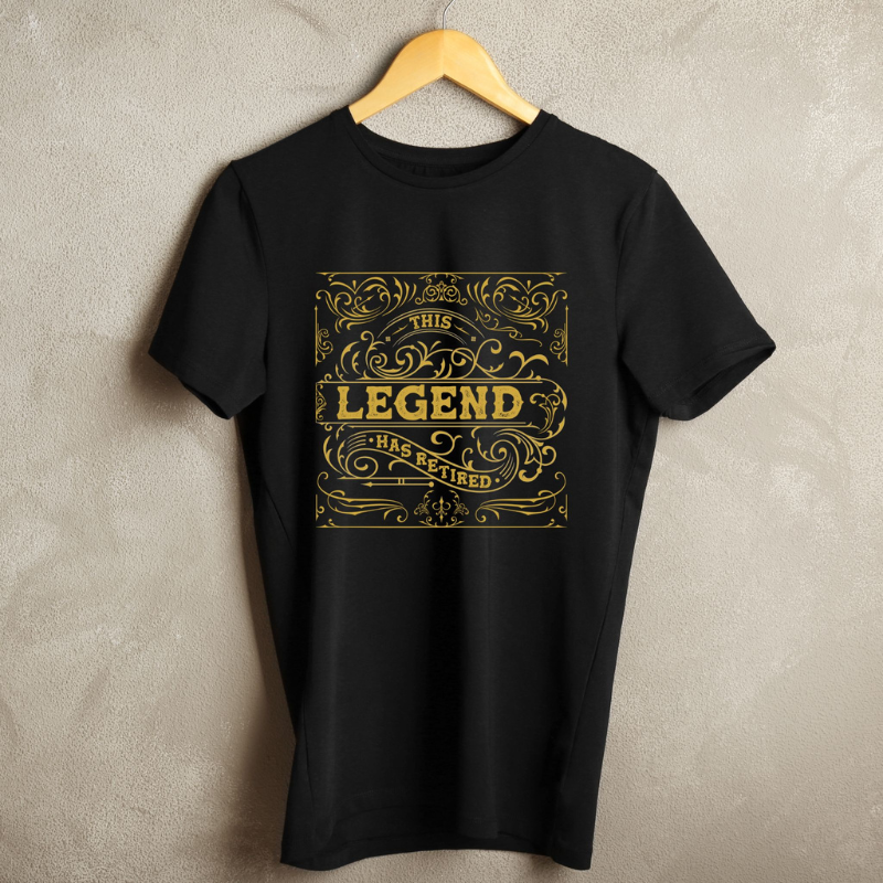 Vintage Black Gold Legend Retirement T-Shirt
