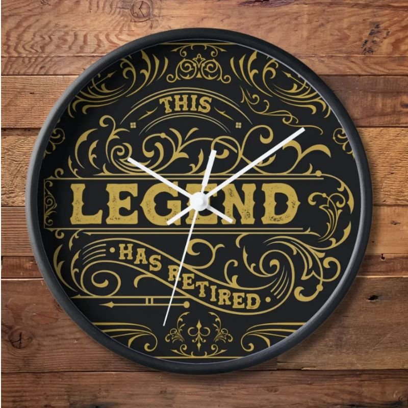 Vintage Black Gold Legend Retirement Clock