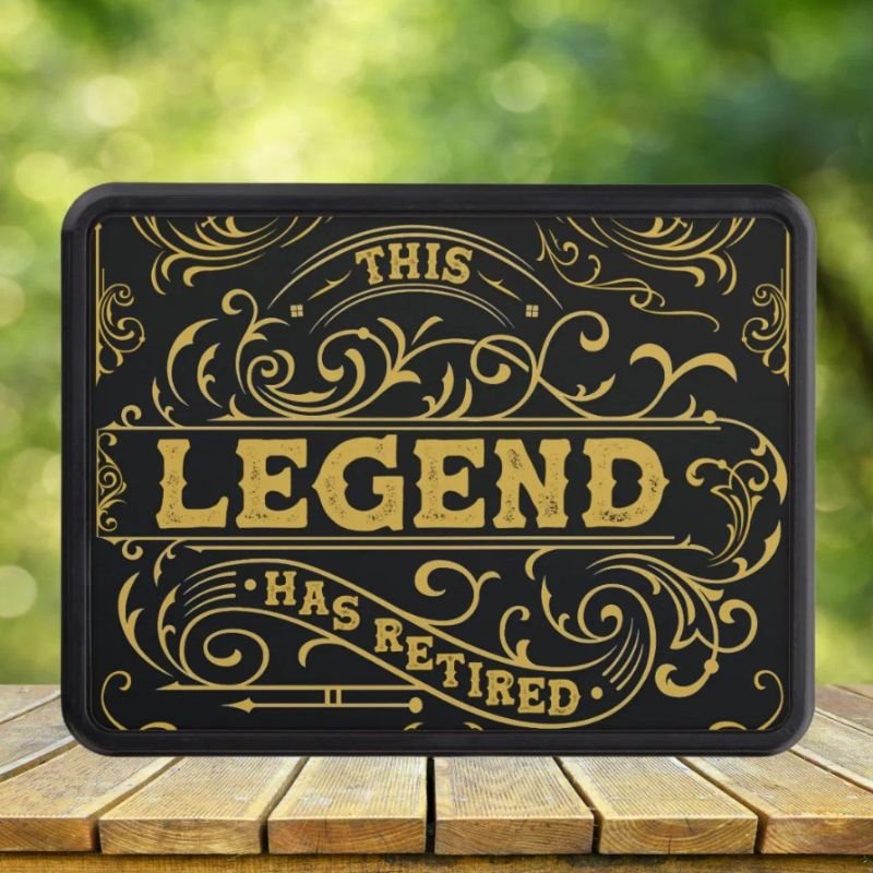 Vintage Black Gold Legend Retirement Hitch Cover