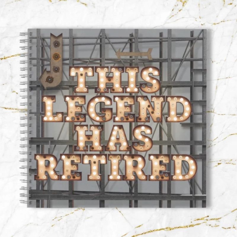 Rustic Gray Gold This Legend Retirement Guest Book