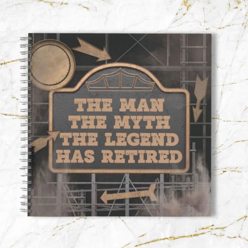 Classic Gray Metal Legend Retirement Guest Book