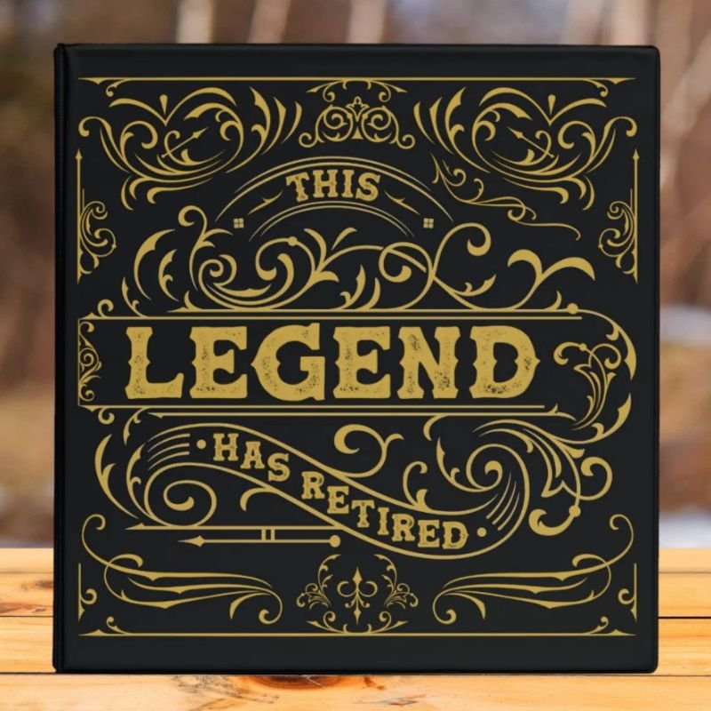Vintage Black Gold Legend Retirement 3 Ring Binder