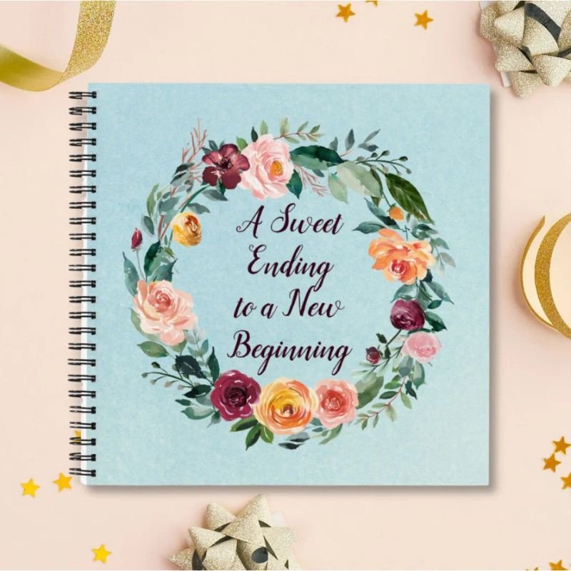 Retirement Quote Floral Wreath Guest Book