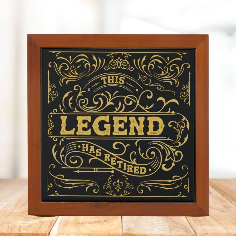 Vintage Black Gold Legend Retirement Desk Organizer