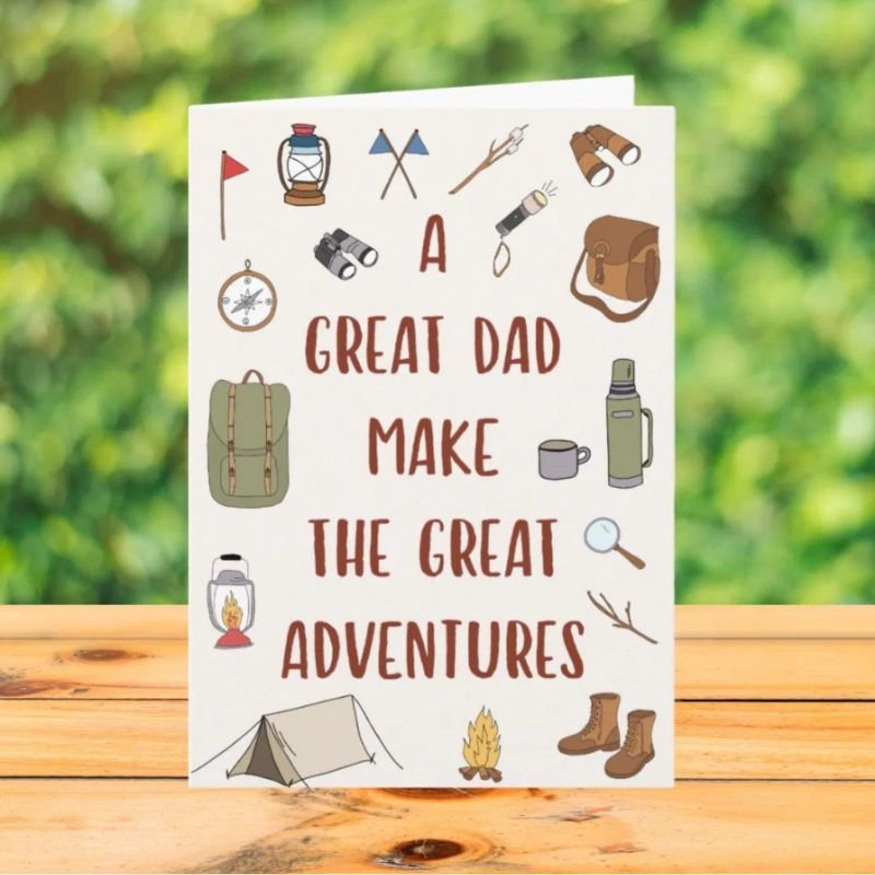 Fathers Day Adventure Camping Quote Card