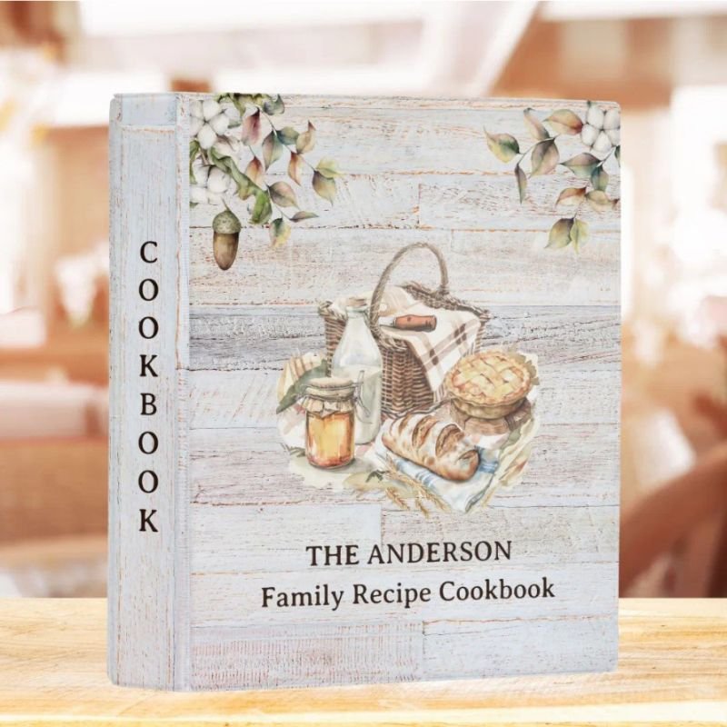 Rustic Country Personalized Family Recipe Cookbook Mini Binder