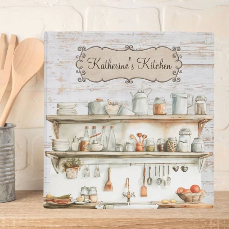 Rustic Wood Farmhouse Kitchen Family Recipe 3 Ring Binder