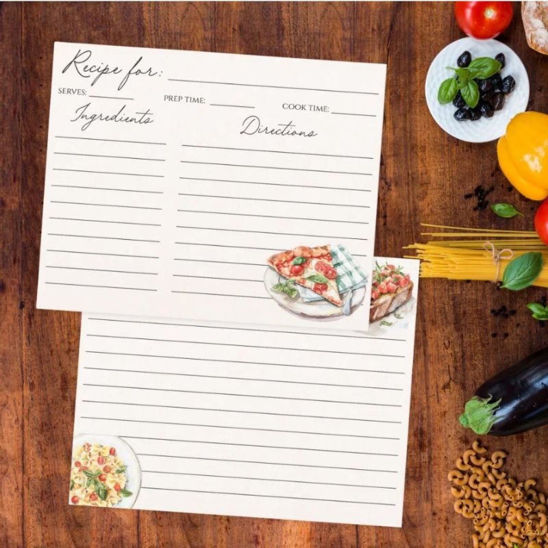 Italian Food illustration Family Recipe Card