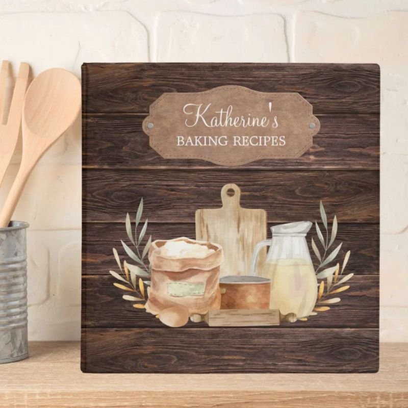 Rustic Country Farmhouse Baking Supplies Recipe 3 Ring Binder
