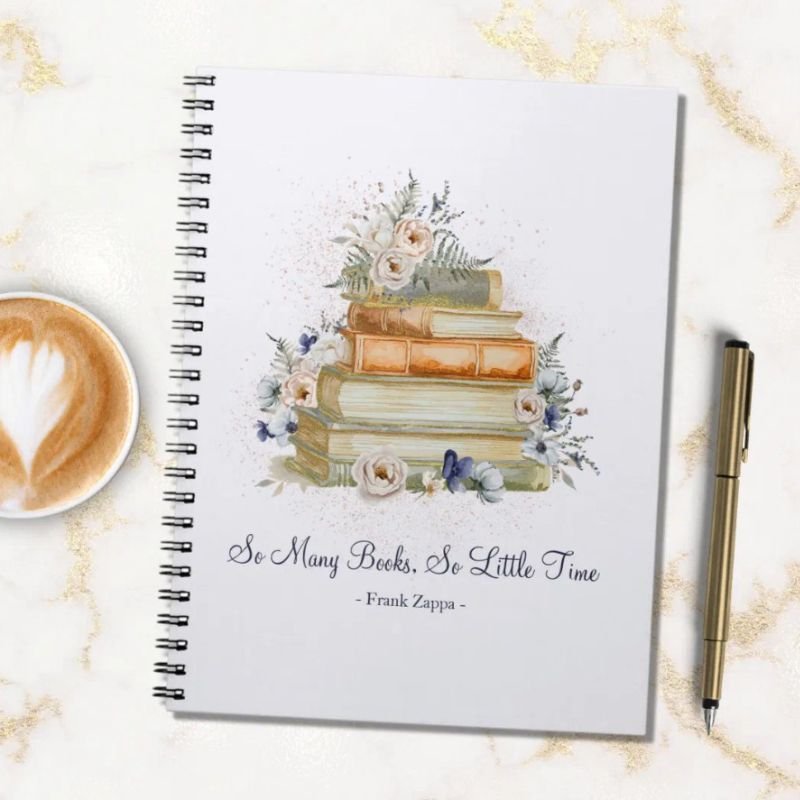 Teacher Planner Books Vintage Beige Blue Flowers