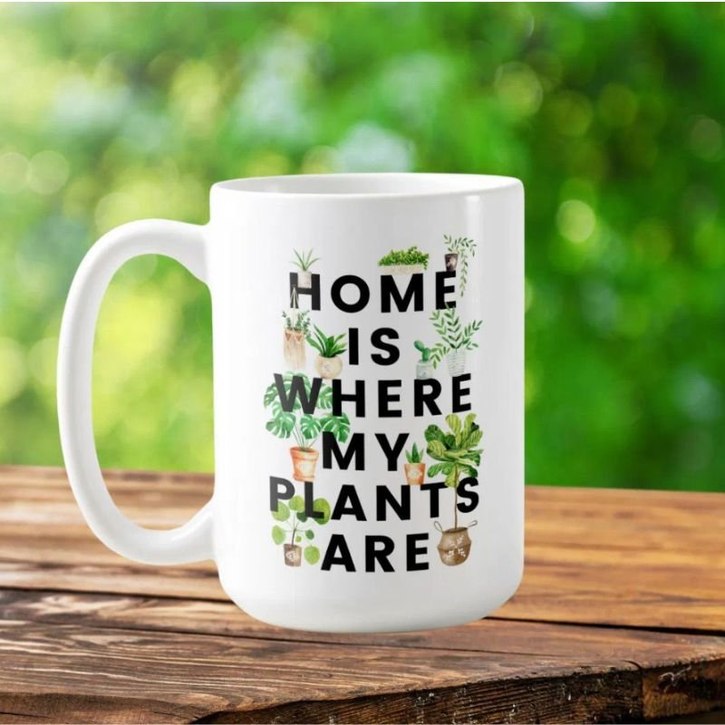 Watercolor Houseplant Gardening Quote Coffee Mug