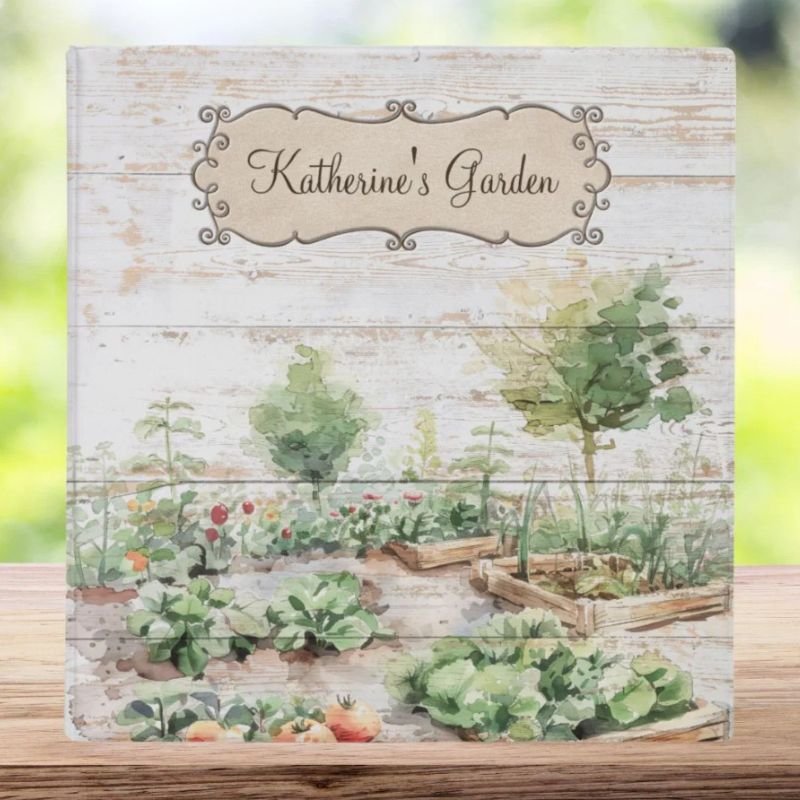 Rustic Wood Vegetable Garden Planner and Journal 3 Ring Binder