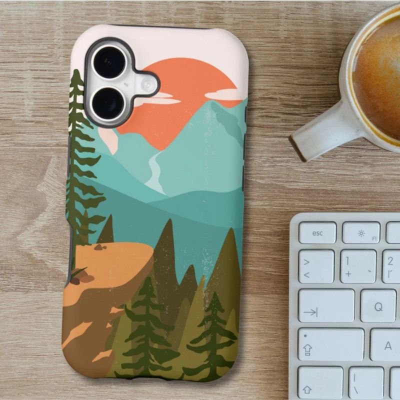 Pine Forest, Mountains, and Sunrise Case-Mate iPhone Case