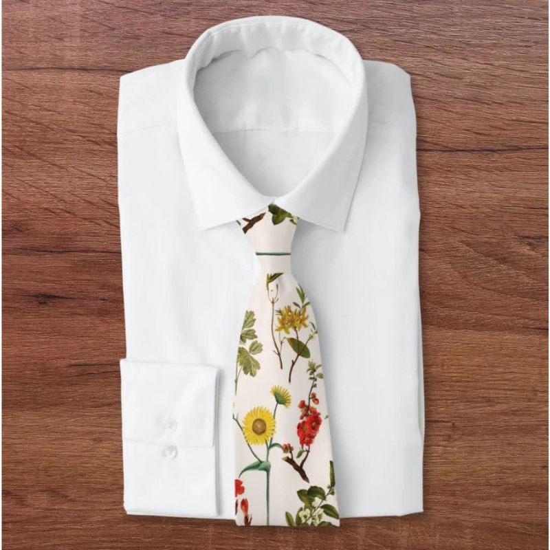 Vintage Wildflower Pattern Neck Tie