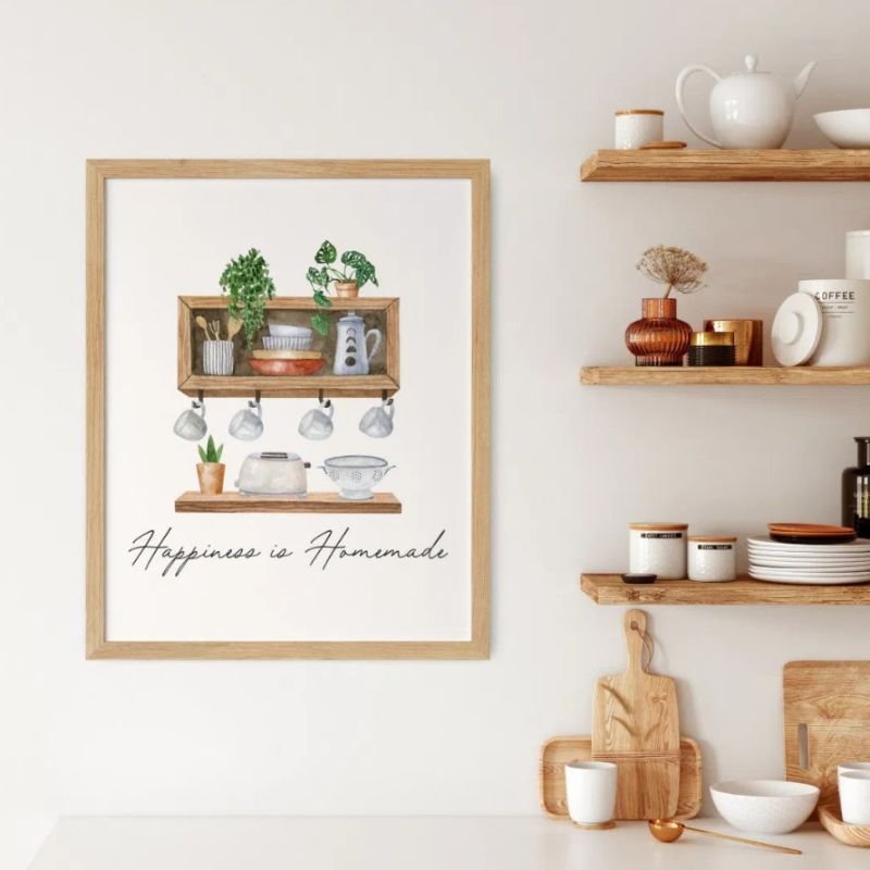 Watercolor Kitchen Boho Cooking Quote Poster