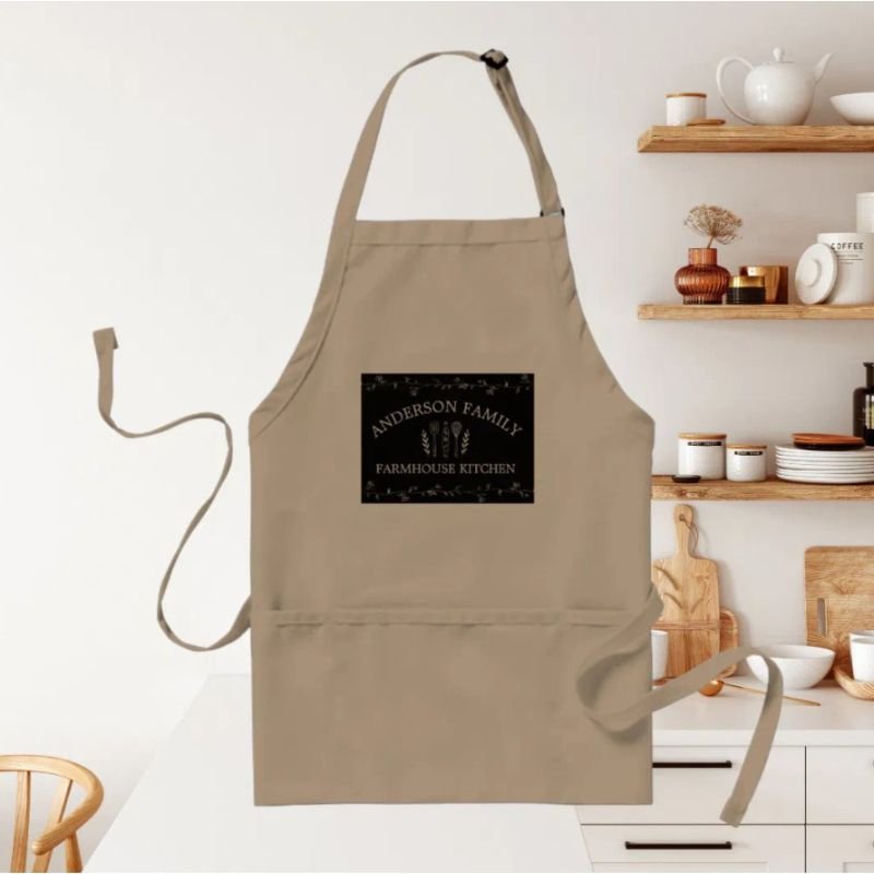 Rustic Country Red Gingham Black Chalkboard Adult Apron