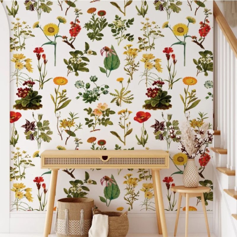 Vintage Wildflower Wallpaper