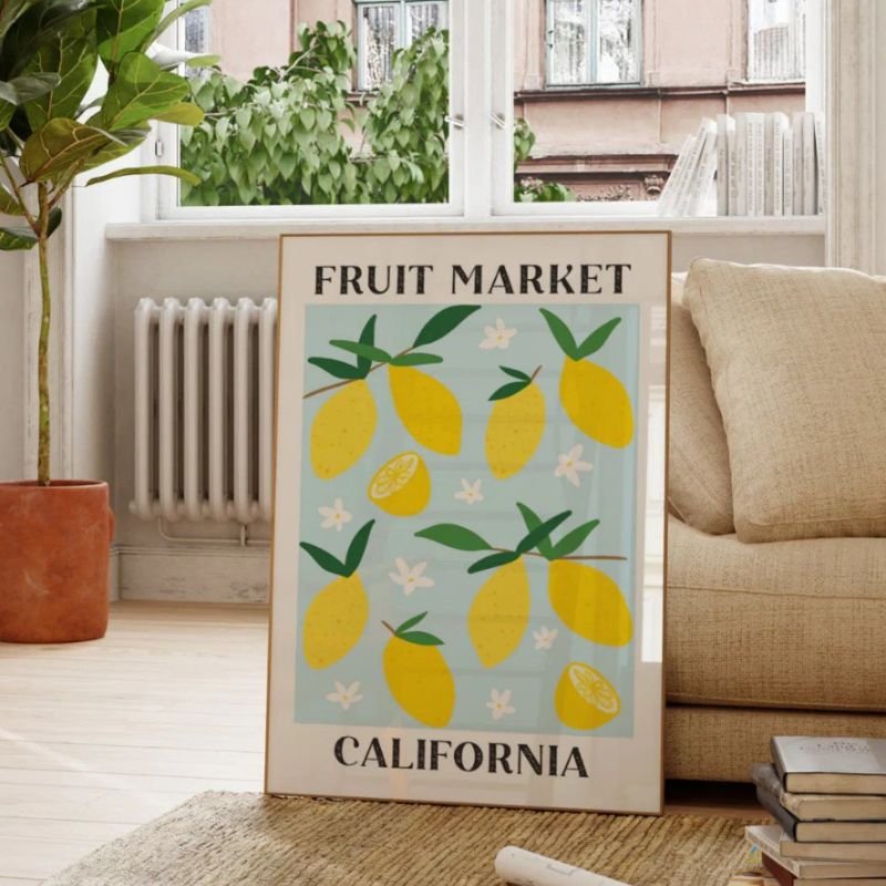 Fruit Market California Yellow Lemon Food Poster
