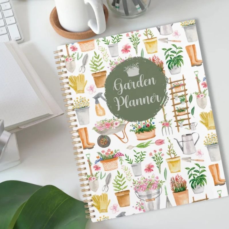Watercolor Floral Gardening Tools Garden Planner