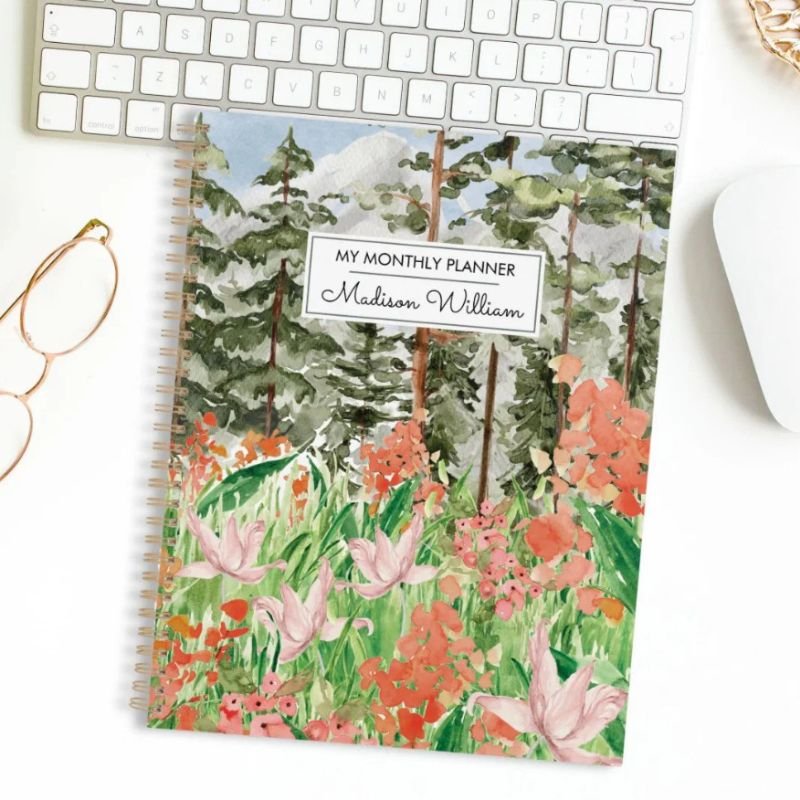 Watercolor Wildflower Meadow Floral Monthly 2026 Planner