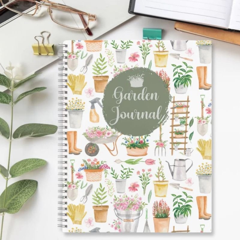 Watercolor Floral Gardening Tools Garden Journal