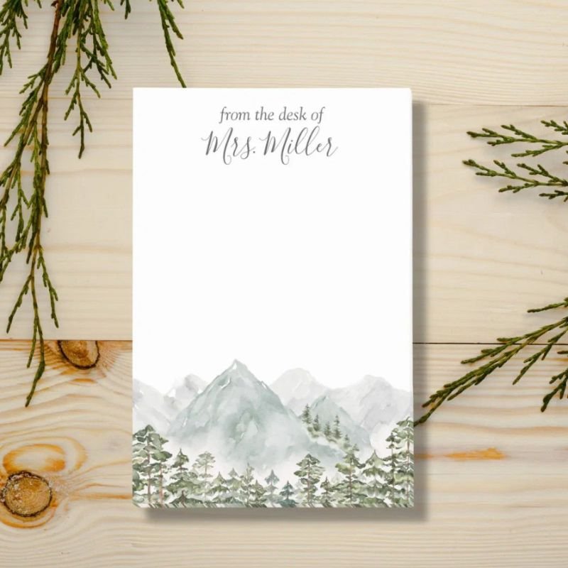 Personalized Pine Forest and Mountains Post-it Notes
