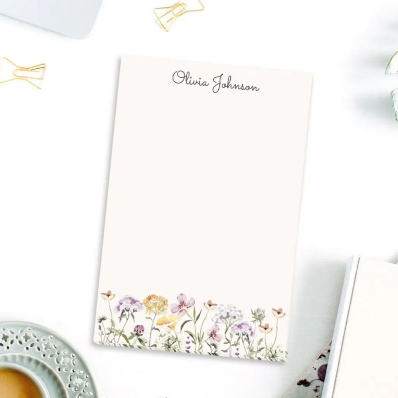 Personalized Name Wildflower Garden Post-it Notes