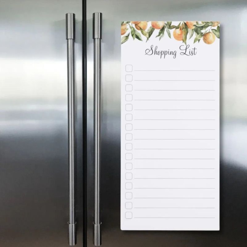 Orange Summer Clementine Grocery Shopping List Magnetic Notepad