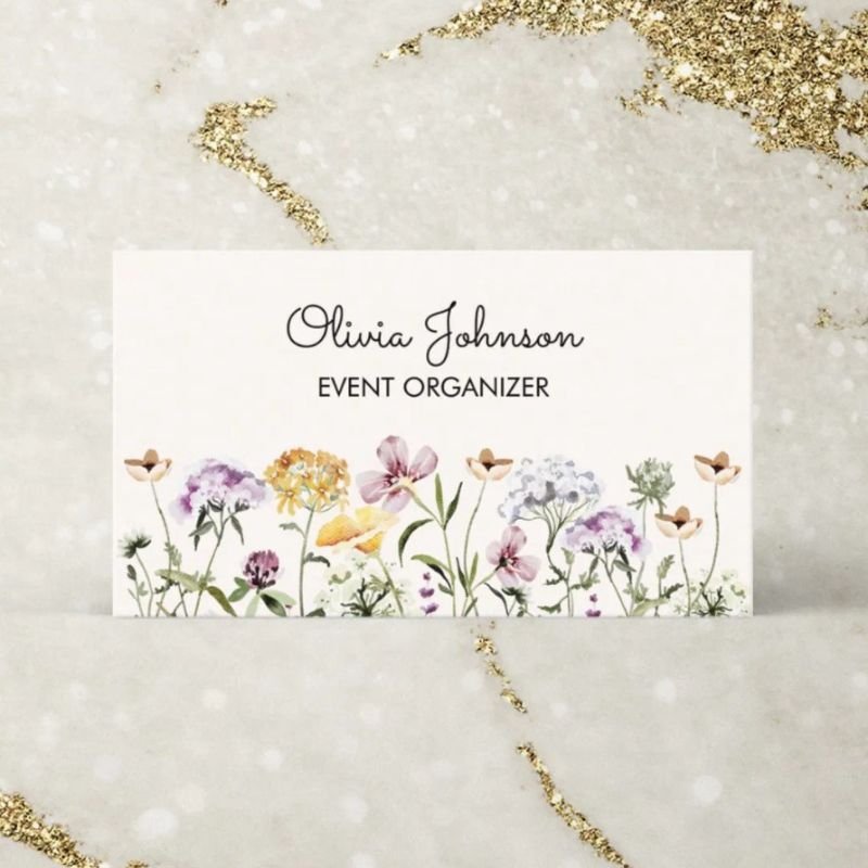 Personalized Name Wildflower Garden Business Card