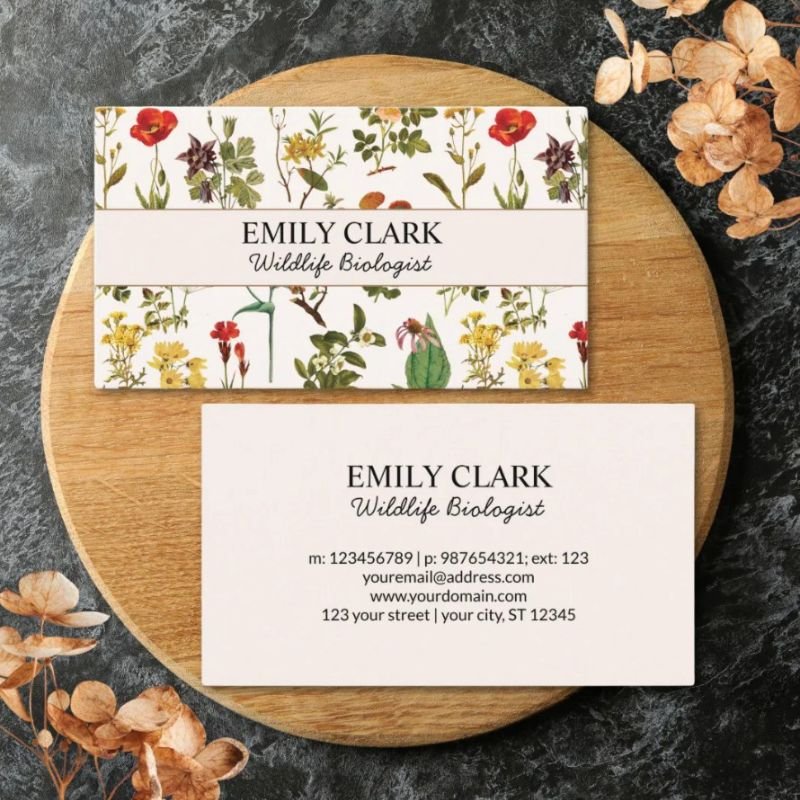 Vintage Wildflower Pattern Business Card