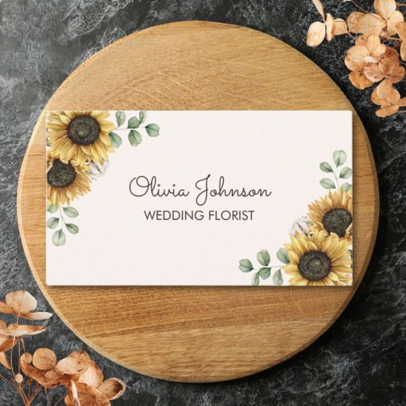 Sunflower Watercolor Business Card