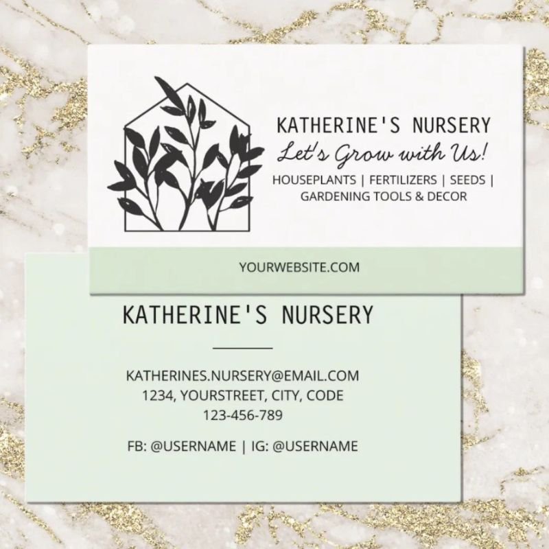 Houseplant Shop Nursery Modern Abstract Business Card