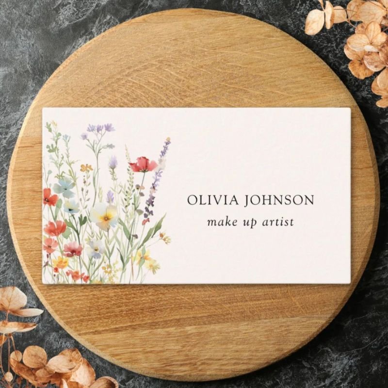 Colorful Wildflower Bouquet Business Card
