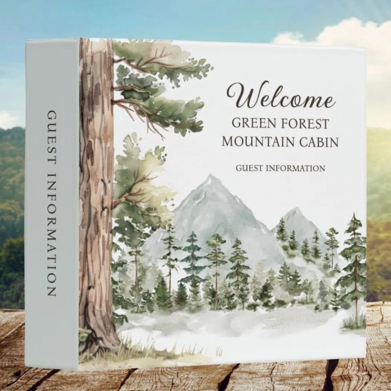 Forest Vacation Rental House Guest Information 3 Ring Binder