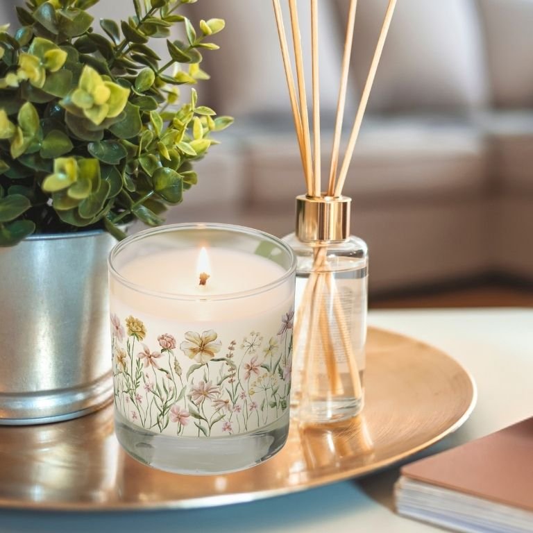 Candle for spring decor