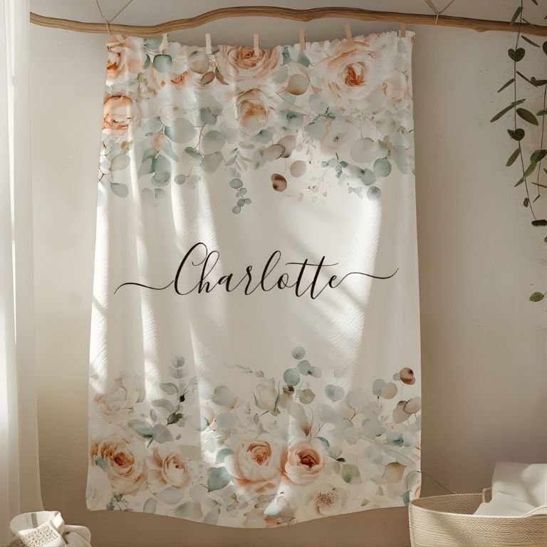 Personalized blanket for spring decor